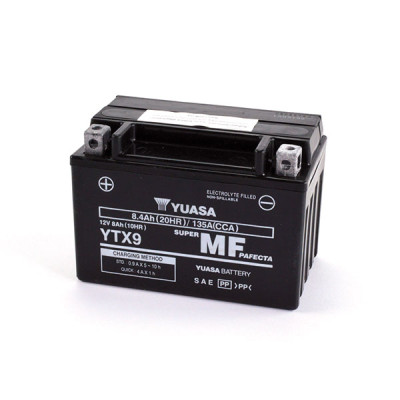 BATTERIA YUASA YTX9 (SIGILLATA ATTIVATA - FACTORY SEALED) 12V/8AH