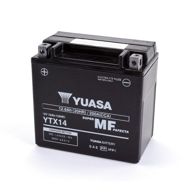 BATTERIA YUASA YTX14 (SIGILLATA ATTIVATA - FACTORY SEALED) 12V/12AH