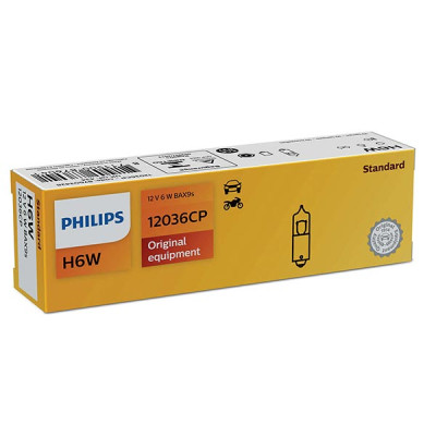 LAMPADA PHILIPS H6 - 12V 6W BAX9s - (Rif.Philips: 12036CP)