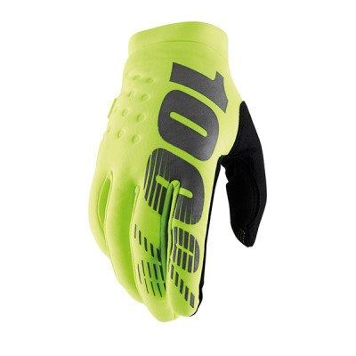 GUANTI 100% BRISKER YOUTH FLUO YELLOW/BLACK (M)