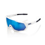 OCCHIALI DA SOLE 100% SPEEDTRAP - MATTE WHITE -  LENTI HIPER A SPECCHIO BLU MULTILAYER