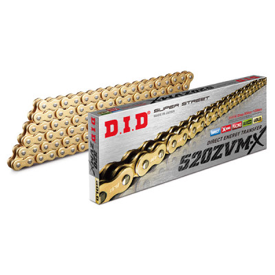 CATENA DID 520ZVM-X (Gold & Gold) - Lunghezza: 78 maglie con giunto a rivetto (ZJ)