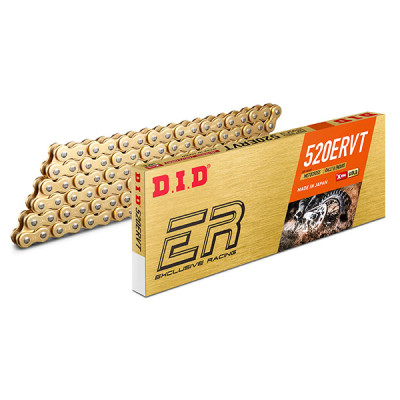 CATENA DID 520ERVT (Gold & Gold) - Lunghezza: 120 maglie con giunto a clip (FJ)