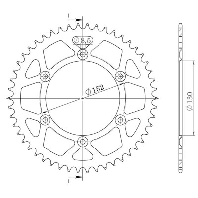 CORONA IN ALLUMINIO P520 - Z51 (DIS.00126)