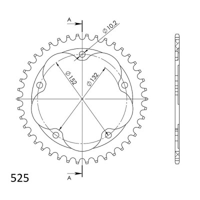 CORONA IN ALLUMINIO P525 - Z40 (DIS.00139)