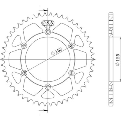 CORONA IN ALLUMINIO P520 - Z48 (DIS.11212) Articolo Sostitutivo: 541121248SPX