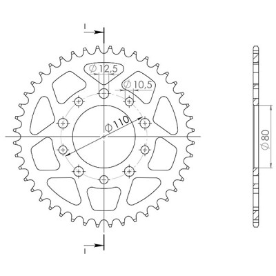 CORONA IN ALLUMINIO P525 - Z40 (DIS.11504)