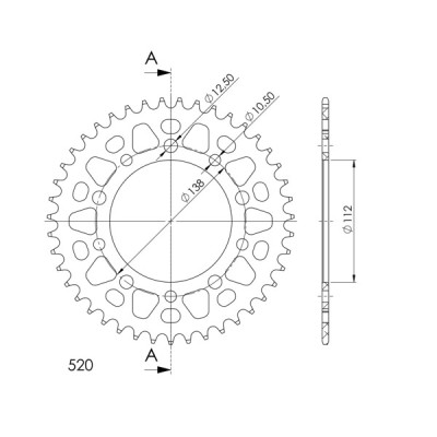 CORONA IN ALLUMINIO P520 - Z41 (DIS.11509)