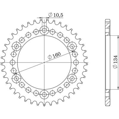 CORONA IN ALLUMINIO P520 - Z39 (DIS.11618)