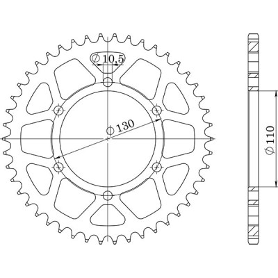 CORONA IN ALLUMINIO P520 - Z40 (DIS.13812)