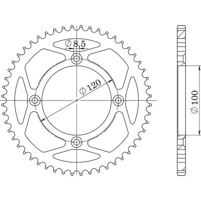 CORONA IN ALLUMINIO P428 - Z44 (DIS.15104)