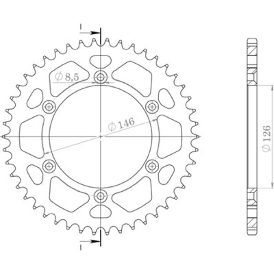 CORONA IN ALLUMINIO P520 - Z48 (DIS.15203) Articolo Sostitutivo: 541520348SPX