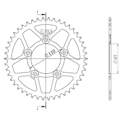 CORONA IN ALLUMINIO P520 - Z45 (DIS.15405)