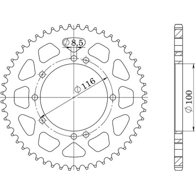 CORONA IN ALLUMINIO P420 - Z48 (DIS.17104)