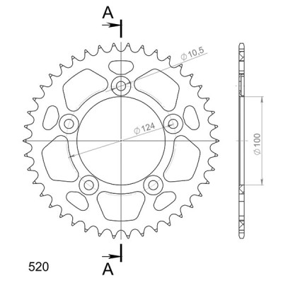 CORONA IN ALLUMINIO P520 - Z40 (DIS.51613)