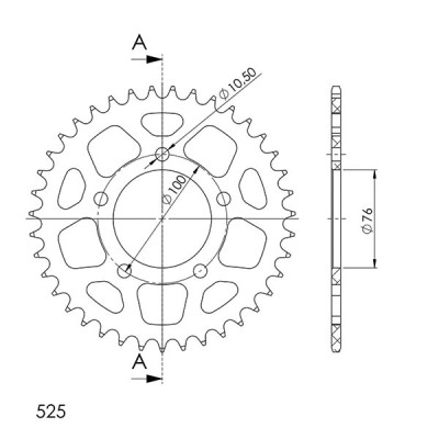 CORONA IN ALLUMINIO P525 - Z41 (DIS.93671)