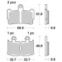 SET 4 PASTIGLIE FRENO SBS 869HS