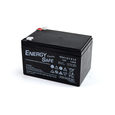 BATTERIA SLA 12V 14AH FASTON DA 6.3MM CICLICA ENERGY SAFE CICLI