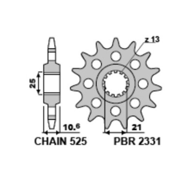 PIGNONE BENELLI TRK Z15+FORI C.525