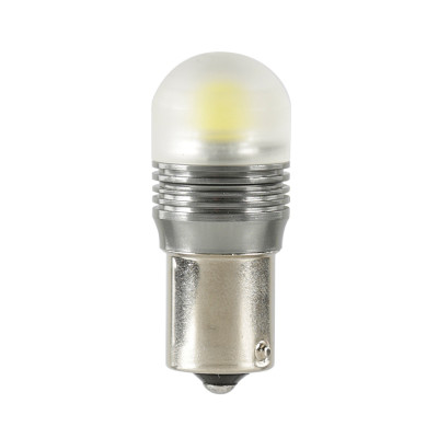 12V LED SERIES - 1 SUPER SMD X 1 CHIP - (P21W) - BA15S - 1 PZ  - D/BLISTER - BIANCO - DOPPIA POLARITÀ