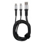 CAVO CON DOPPIO CONNETTORE, USB   APPLE 8 PIN - 100 CM - NERO