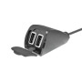 USB-FIX TREK, DOPPIO CARICATORE USB RESISTENTE ALL'ACQUA, FISSAGGIO A MANUBRIO - ULTRA FAST CHARGE - 5400 MA - 12/24V