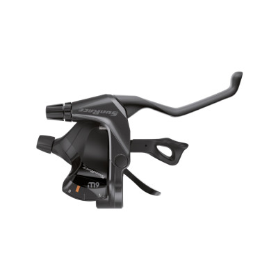 COPPIA COMANDI INTEGRATI CAMBIO + FRENO M933 COMPATIBILE SHIMANO - 3 X 9V, COLLARINO, CON DISPLAY, NERO - 3 X 9V, COLLARINO, CON